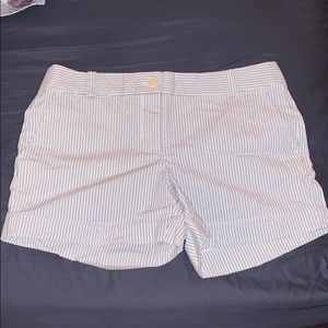 Jcrew size 10 city fit short. Blue/white stripe